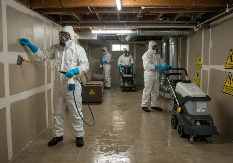 Basement Moisture Removal and Structural Drying process in Narrows, VA